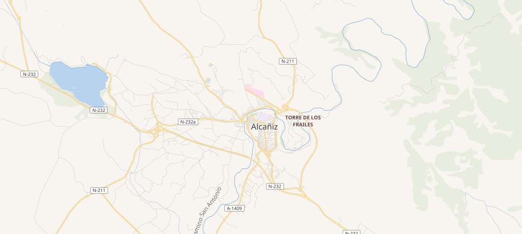 Mapa de la zona de servicio de Olium Recicla en Alcañiz