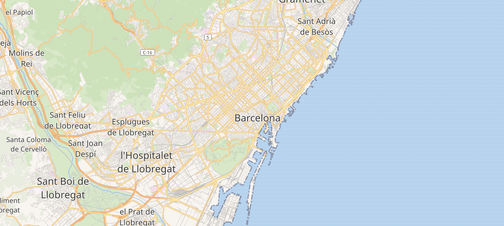 Mapa de la zona de servicio de Olium Recicla en Barcelona